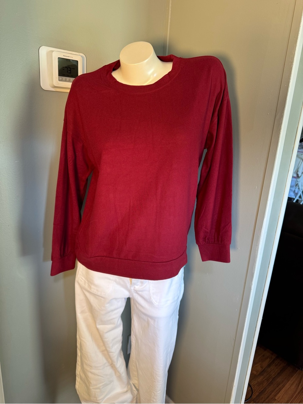 NWOT Zenana Women’s Classic Crewneck Top- Cabernet size Small